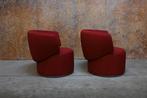 ZGANieuw 2 rode stoffen Rolf Benz 684 design draaifauteuils, Huis en Inrichting, Fauteuils, 75 tot 100 cm, Zo goed als nieuw, 75 tot 100 cm