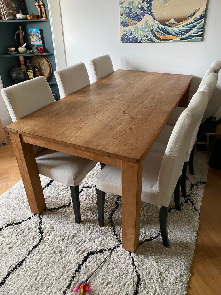 Eettafel van eikenhout, Ophalen, Eikenhout, 200 cm of meer, Zo goed als nieuw