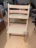 Tripp Trapp stoel met roze babyset, Kinderen en Baby's, Kinderstoelen, Ophalen, Gebruikt, Meegroeistoel, Aanschuifbaar
