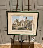 Oud schilderij, druk van basilica di Santa Croce Rome, Ophalen