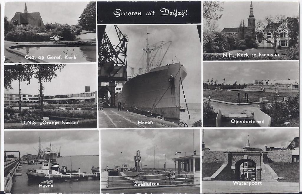 Delfzijl oude gelopen ansichtkaart (A2499 ), Ophalen of Verzenden, 1960 tot 1980, Gelopen
