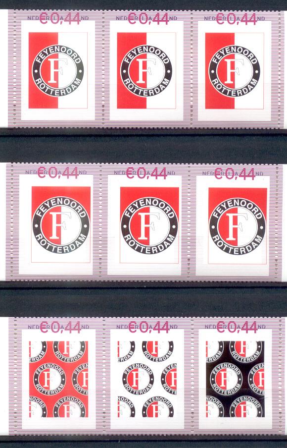 9 persoonlijke postzegels pf laat feyenoord zegelvieren, Postzegels en Munten, Postzegels | Nederland, Ophalen of Verzenden, Na 1940