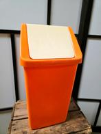 Vintage 1970s Orange Plastic Bin, Huis en Inrichting, Woonaccessoires | Prullenbakken, Kunststof, Gebruikt, 50 tot 75 cm, Ophalen of Verzenden