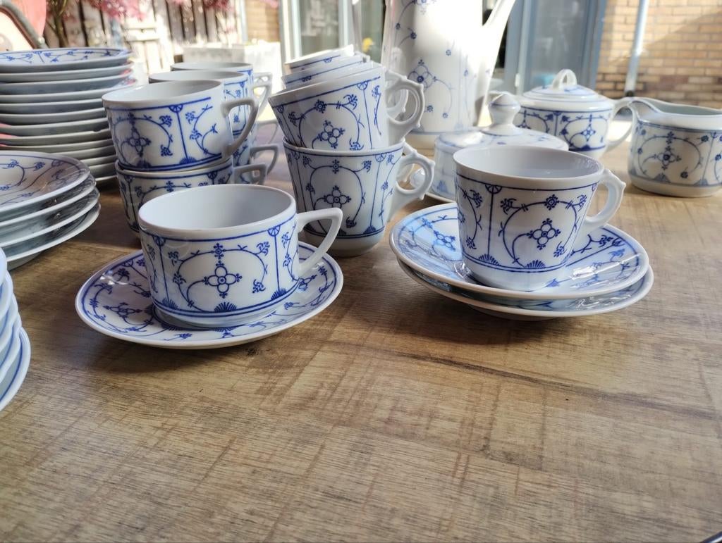 Uitgebreid Saksisch Servies - Blauw en Wit Porselein, Antiek en Kunst, Antiek | Servies los, Ophalen
