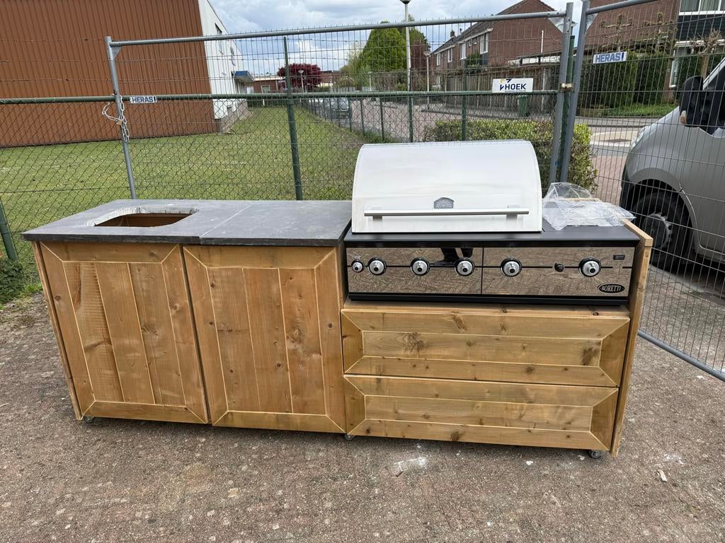 Nieuwe Boretti Showroom Buitenkeuken met BBQ - Vaste Prijs, Tuin en Terras, Buitenkeukens, Ophalen, Nieuw, Gas, Vrijstaand