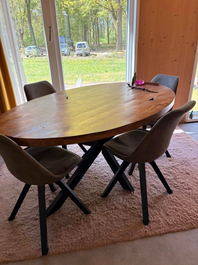 4 eetkamerstoelen, Huis en Inrichting, Stoelen, Ophalen, Overige kleuren, Zo goed als nieuw, Vier
