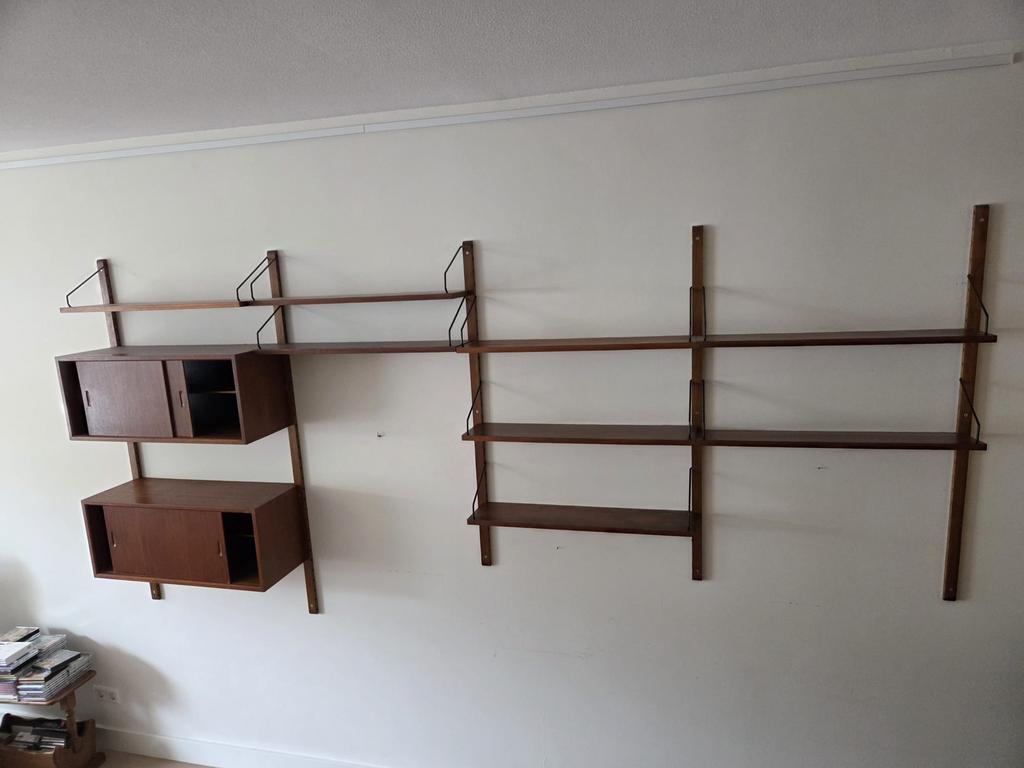 Luxe vintage Poul Cadovius wandsysteem jaren 50, Huis en Inrichting, Woonaccessoires | Wandplanken en Boekenplanken, Ophalen