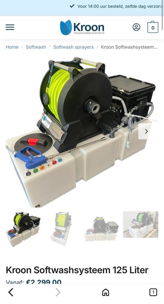 Kroon Softwashsysteem 125 Liter, Tuin en Terras, Hogedrukreinigers, Zo goed als nieuw, Elektrisch, Ophalen