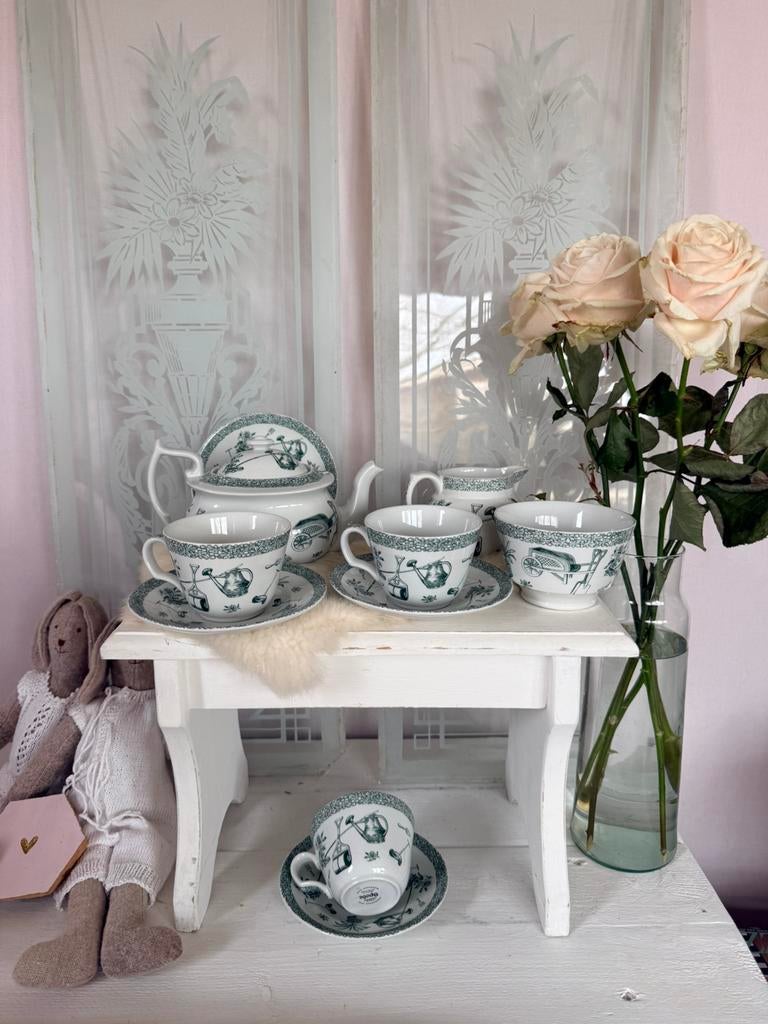 Spode Gardening thee servies in nieuwstaat, Antiek en Kunst, Ophalen