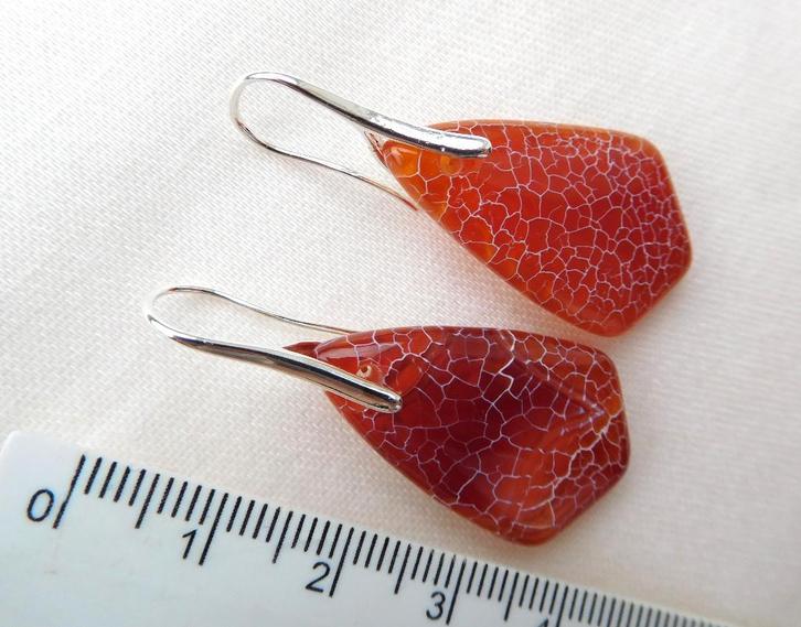 Agaat oorhangers in vliegermodel (F25901), Sieraden, Tassen en Uiterlijk, Oorbellen, Nieuw, Hangers, Overige materialen, Met edelsteen