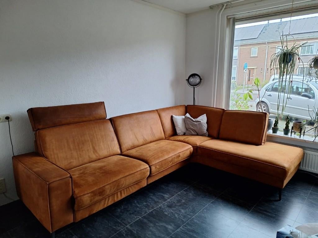 Hoekbank met elektrische relaxfunctie, Ophalen, 250 tot 300 cm, Gebruikt, Hoekbank