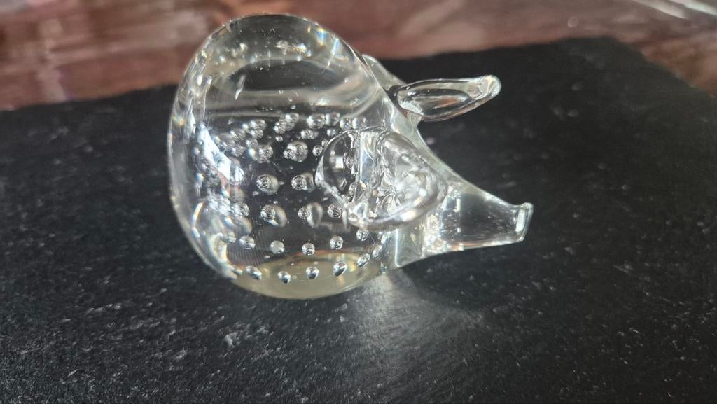 Glazen varken met bubbels, Antiek en Kunst, Ophalen of Verzenden