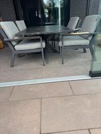 4 Seasons Outdoor Low Dining set met Granieten tafel, Ophalen, 4 zitplaatsen, Eettafel, Aluminium