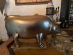 Groot metalen varken - Decoratief beeld 47cm, Gebruikt, Ophalen of Verzenden, Metaal, Industrieel