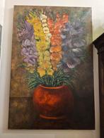 Oud bloemenschilderij op doek, Ophalen