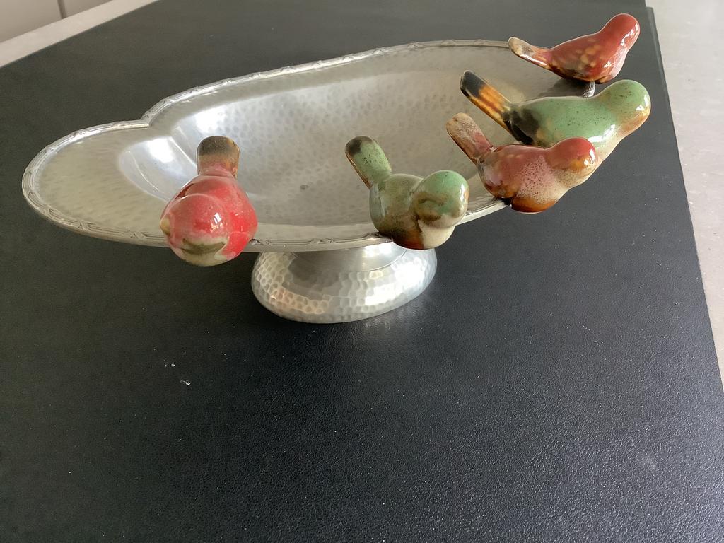5 leuke stenen vogeltjes om aan rand te hangen zitten, Verzamelen, Ophalen of Verzenden, Zo goed als nieuw, Dier
