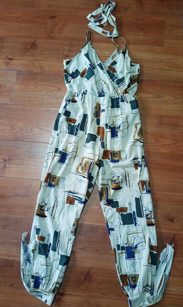 Zomerse jumpsuit met print, Zo goed als nieuw, Onder de knie, Ophalen, Maat 38/40 (M)
