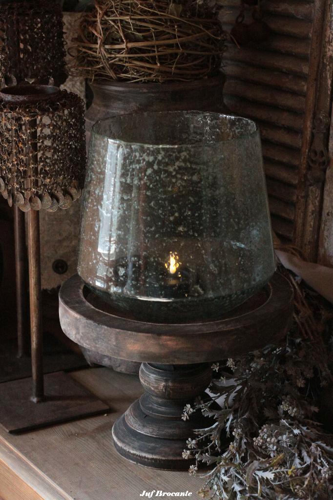 Windlicht diamond maat L / windlicht bubbelglas, Huis en Inrichting, Woonaccessoires | Overige, Nieuw, Ophalen of Verzenden