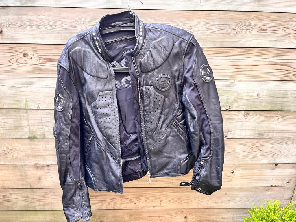 Leren motorjas maat 52, Ophalen, Tweedehands, Jas | leer