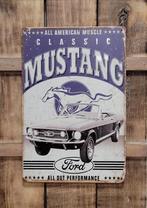 Ford Mustang Classics blauw reclamebord van metaal wandbord, Ophalen of Verzenden, Nieuw, Auto's