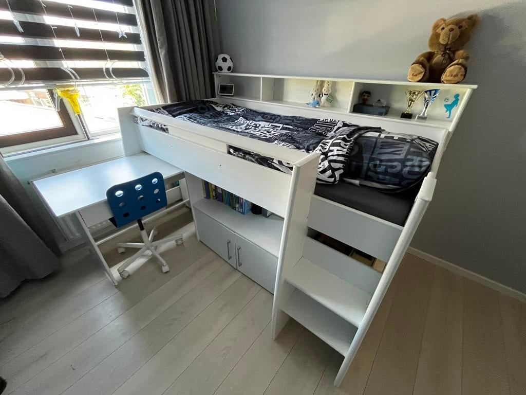 Half hoogslaper wit, Ophalen, Gebruikt, 100 cm of meer, 180 cm of meer