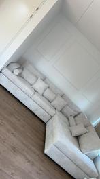 Hoekbank met kussens en ronde eettafel 120 cm zwart, Gebruikt, Hoekbank, 300 cm of meer, Genevecomfort@outlook.com