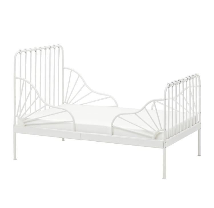 IKEA Minnen meegroeibed wit (excl. matras), Huis en Inrichting, Ophalen, Eenpersoons, Wit, 190 cm of minder