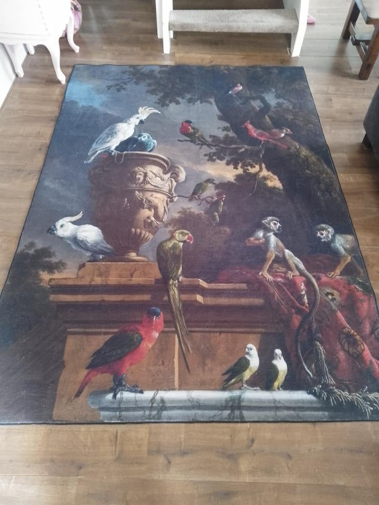 Klassieke  Wand- vloerkleed kunstenaar Melchior de Menagerie, Ophalen, Overige kleuren, 150 tot 200 cm, Rechthoekig