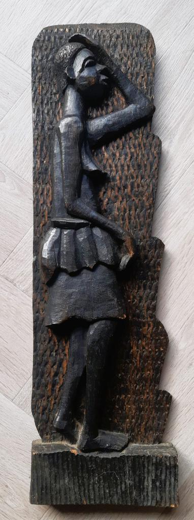 Antiek Afrikaans beeld houtsnijwerk, Antiek en Kunst, Houtsnijwerk, Ophalen of Verzenden, Handgemaakt, Hout