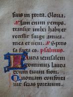 miniatuur Getijdenboek manuscript perkament 6, Italie 1400, Antiek en Kunst, Antiek | Boeken en Bijbels, Verzenden