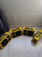 Set van 4 gele Mc Crypt speakers, Overige merken, Gebruikt, Ophalen of Verzenden, 60 tot 120 watt