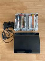 PS3 Super Slim 12GB + Veel Games (GTA, COD, NFS), Spelcomputers en Games, Ophalen, Super Slim, 12 GB, Met 1 controller