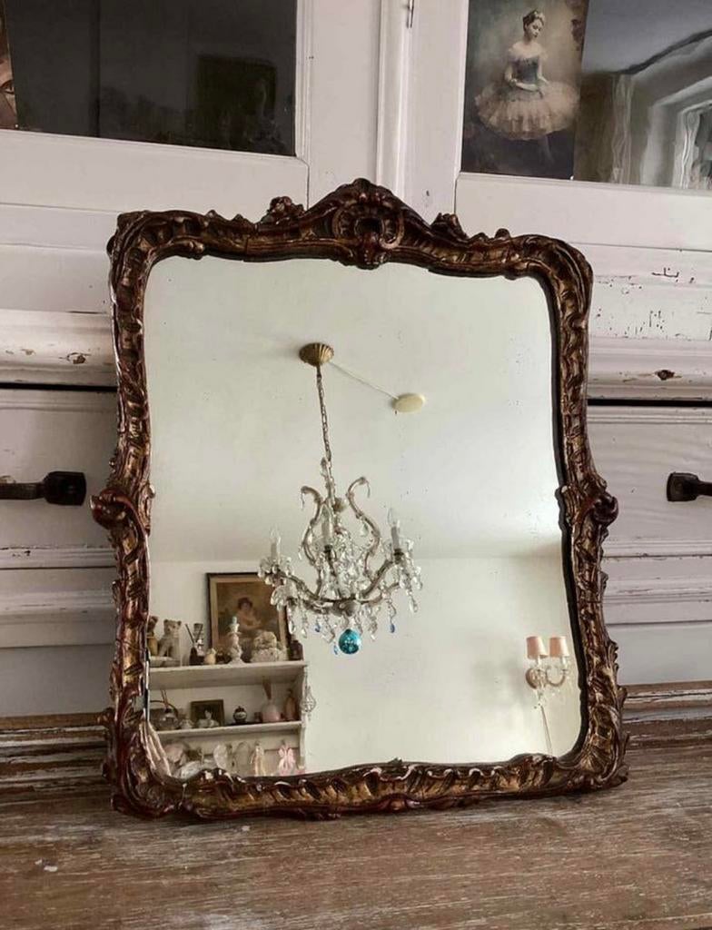 Mooie oude spiegel, Ophalen of Verzenden, Rechthoekig