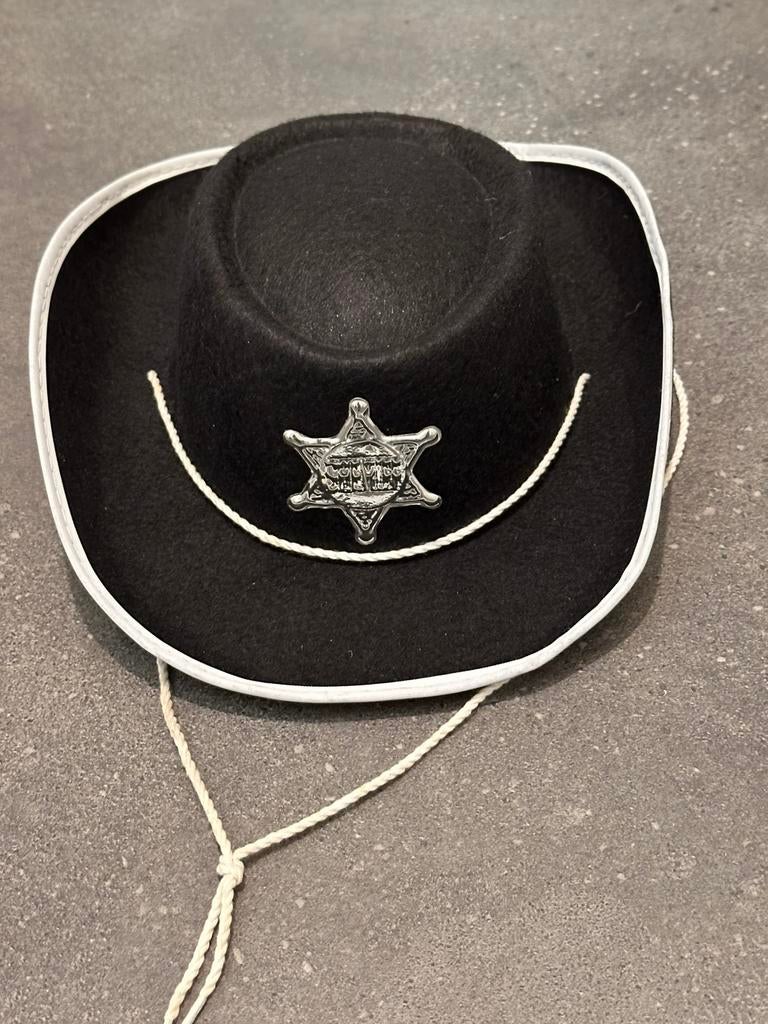 Cowboy hoed met sheriff ster, Ophalen of Verzenden, Zo goed als nieuw, Overige thema's, Kleding