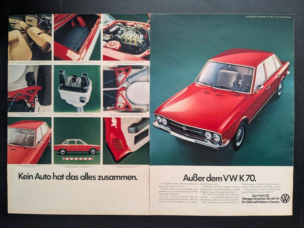 Oude reclame / Advertentie VOLKSWAGEN K70 1973 (Duits), Ophalen of Verzenden, Gelezen, Volkswagen