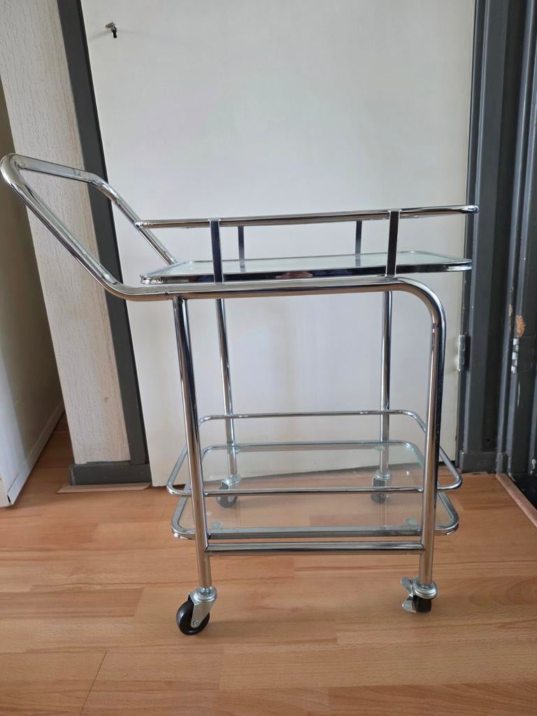 Chroom Trolley / Serveerwagen Kwantum Trivero, Ophalen of Verzenden