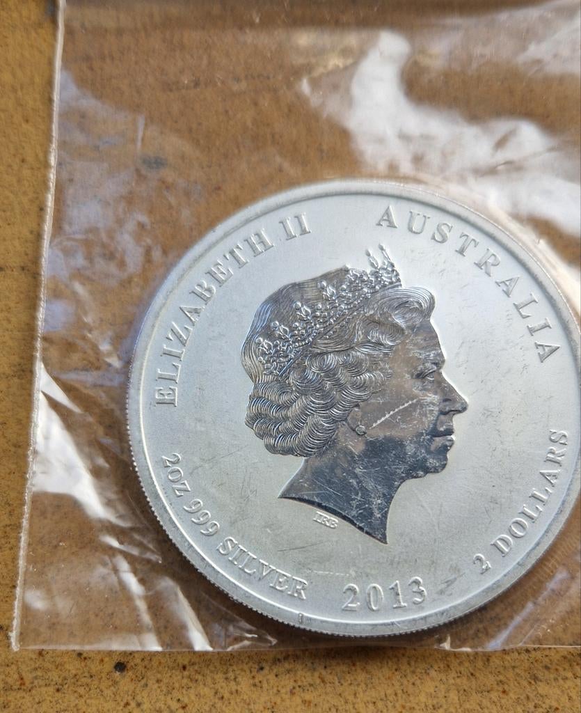Zilveren lunar 2 0z munten, Ophalen of Verzenden, Zilver