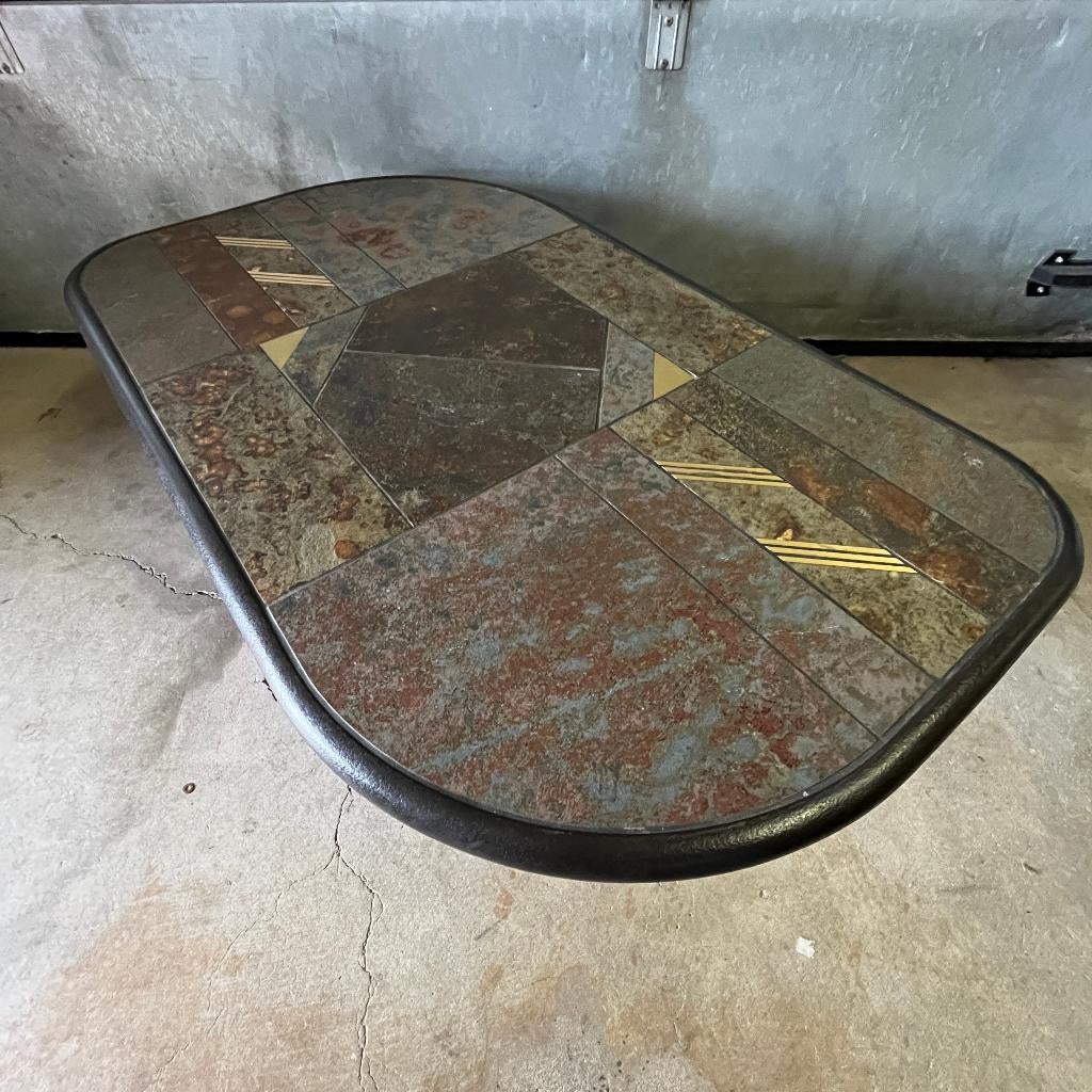 Vintage jaren 70 80 brutalist marmer salontafel Fedam, Huis en Inrichting, Ophalen, Overige materialen, Gebruikt, 100 tot 150 cm