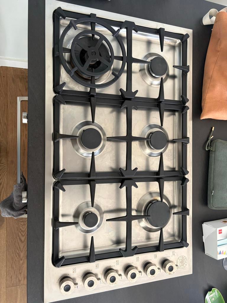 Bertazzoni Gasfornuis - 6 Kookzones, Ophalen, 60 cm of meer, Zo goed als nieuw, Gas