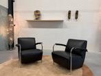 2 Nieuw Leolux Scylla Fauteuil zwart leer Design stoel, Huis en Inrichting, Fauteuils, Leolux, Ophalen of Verzenden, Nieuw, Harvink Jori Rolf Benz Design on Stock Eyye Montis Gispen
