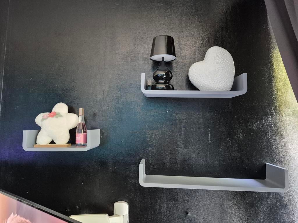Set van 3 grijze wandplanken - Modern design, Ophalen, Zo goed als nieuw