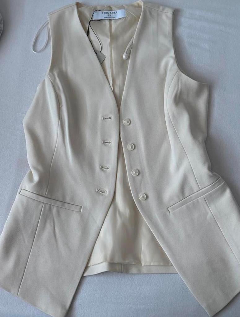 Cremekleurig Gilet, Kleding | Dames, Bodywarmers, Ophalen of Verzenden, Nieuw, Maat 34 (XS) of kleiner, Beige