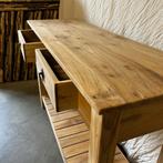 Sidetable - 120 x 40 cm - 2 lades - massief teak - TTM Wonen, TTM Wonen, Meubels – (Perzische) Tapijten en Woonaccessoires, 100 tot 150 cm