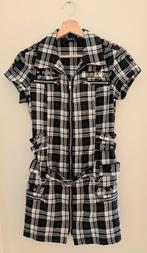 Stoere geruite jurk met rits en details – maat 12 (H&R), Kleding | Dames, Jurken, Maat 38/40 (M), Zwart, Ophalen of Verzenden