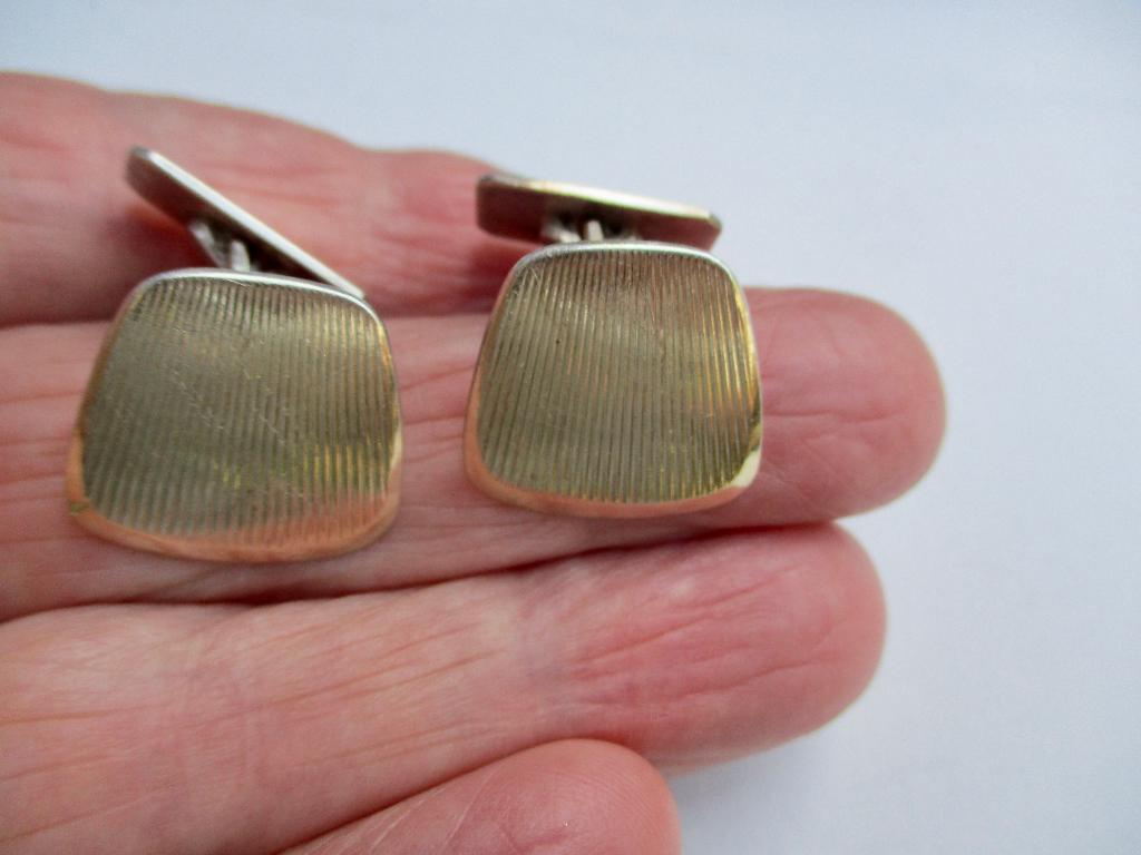 Oud zilveren klassiek model manchetknopen verguld 835 zilver, Verzenden, Zilver, Manchetknopen, Verguld