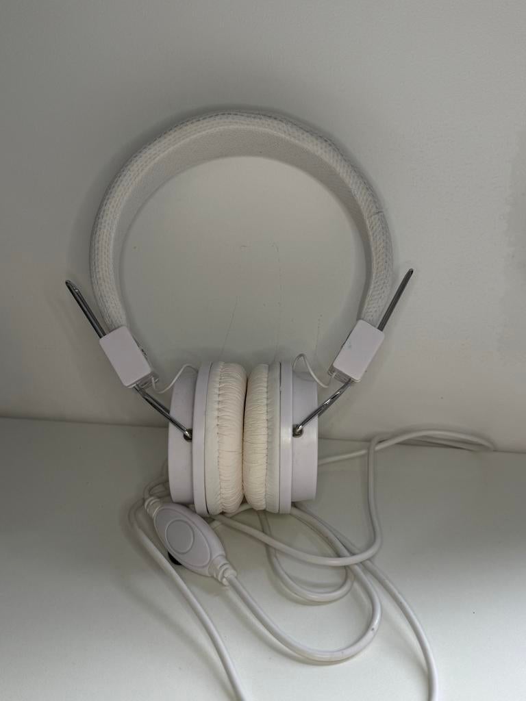 Witte koptelefoon met draad, Audio, Tv en Foto, Koptelefoons, Ophalen of Verzenden, Gebruikt, Over oor (circumaural), Overige merken