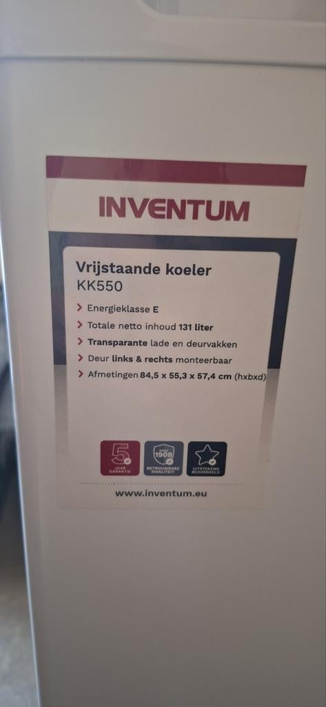 Nieuwe koelkast ( nieuwprijs € 210,- ), Ophalen, Nieuw, Minder dan 60 cm, 160 cm of meer