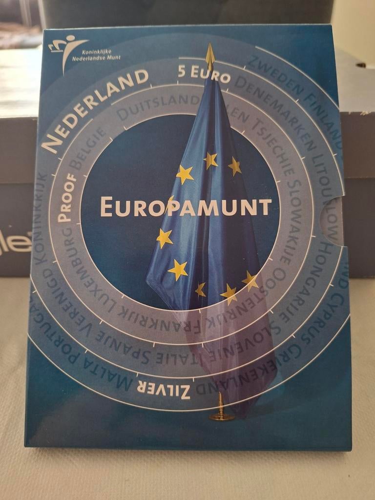 Zilveren Europamunt 5 Euro Nederland 2004 Proof, Verzenden, 5 euro, Losse munt, Zilver