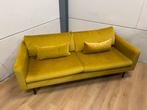 Mooie luxe suede velvet ochre gele 2,5 zit bank - GEREINIGD!, Ophalen, Luxe, Zo goed als nieuw, Rechte bank