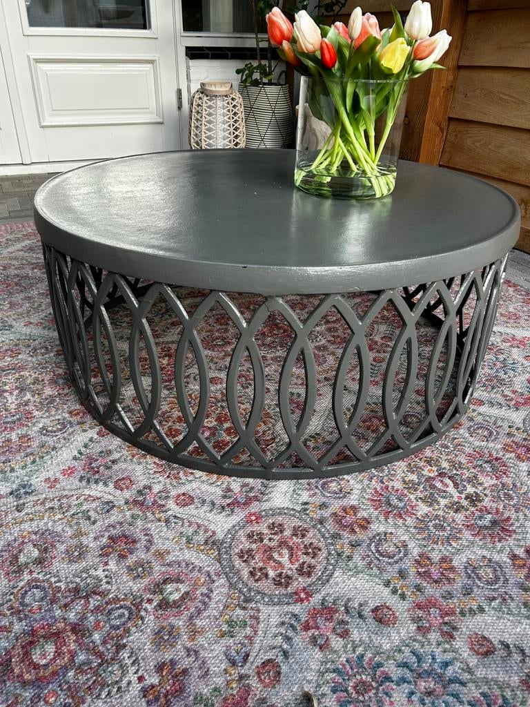 Ronde salon tafel, Huis en Inrichting, Tafels | Salontafels, 50 tot 100 cm, Rond, Ophalen of Verzenden, Zo goed als nieuw